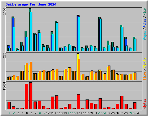 Daily usage for June 2024