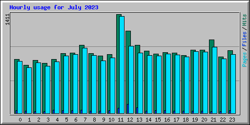 Hourly usage for July 2023