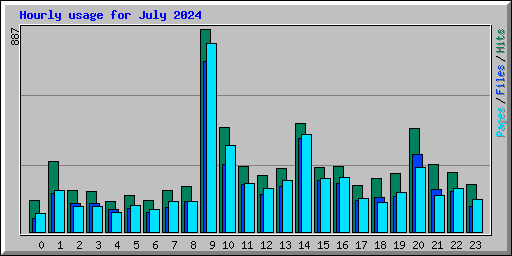 Hourly usage for July 2024